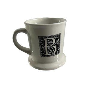 Garden Ridge Coffee Tea Mug Letter B Monogram Initial Black White Ceramic